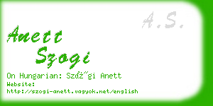 anett szogi business card